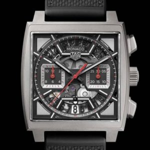 TAG Heuer Monaco Skeleton - Titanium Case, Black Strap